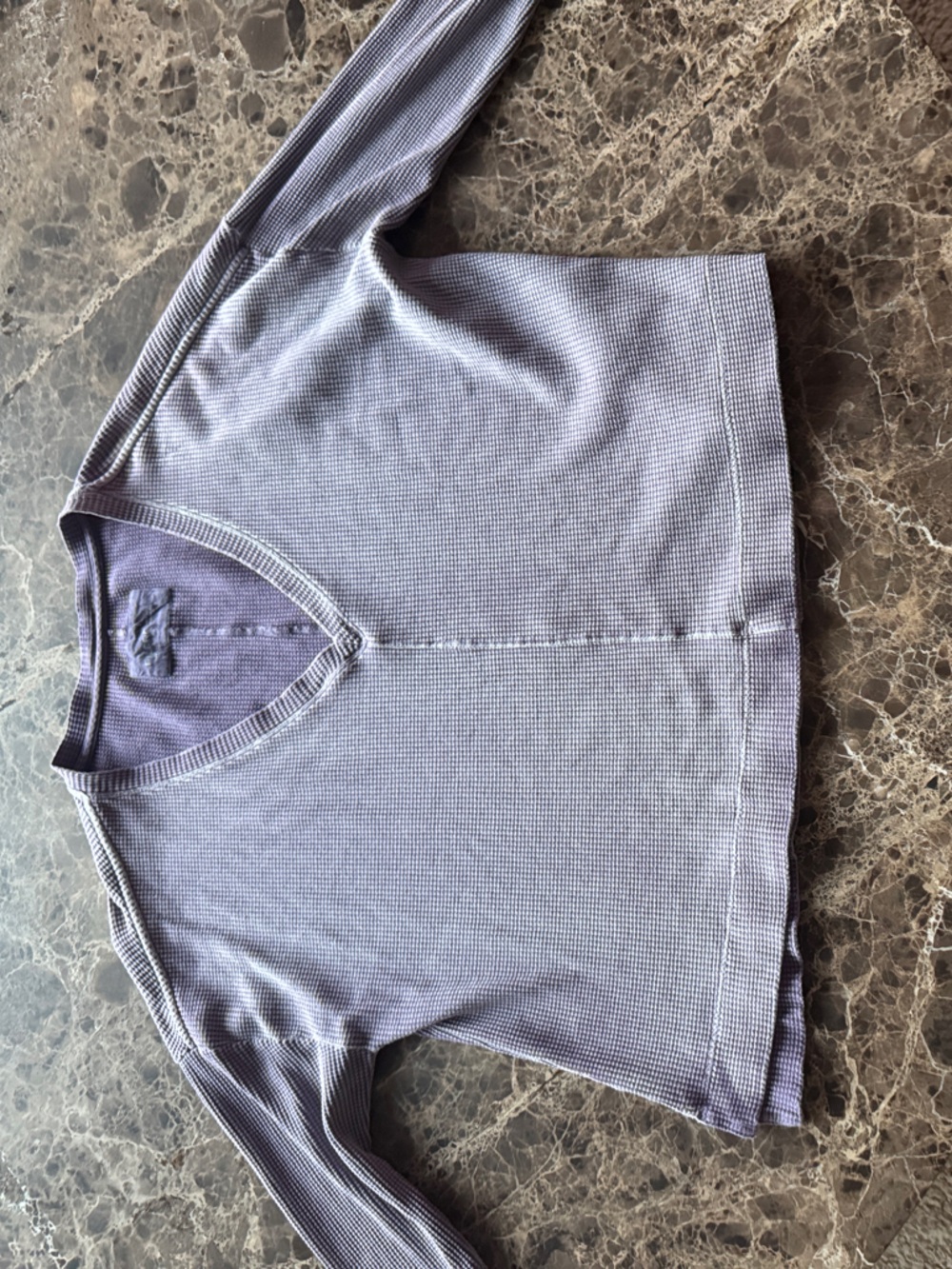 Pilcro Lavender Waffle V-Neck Pullover